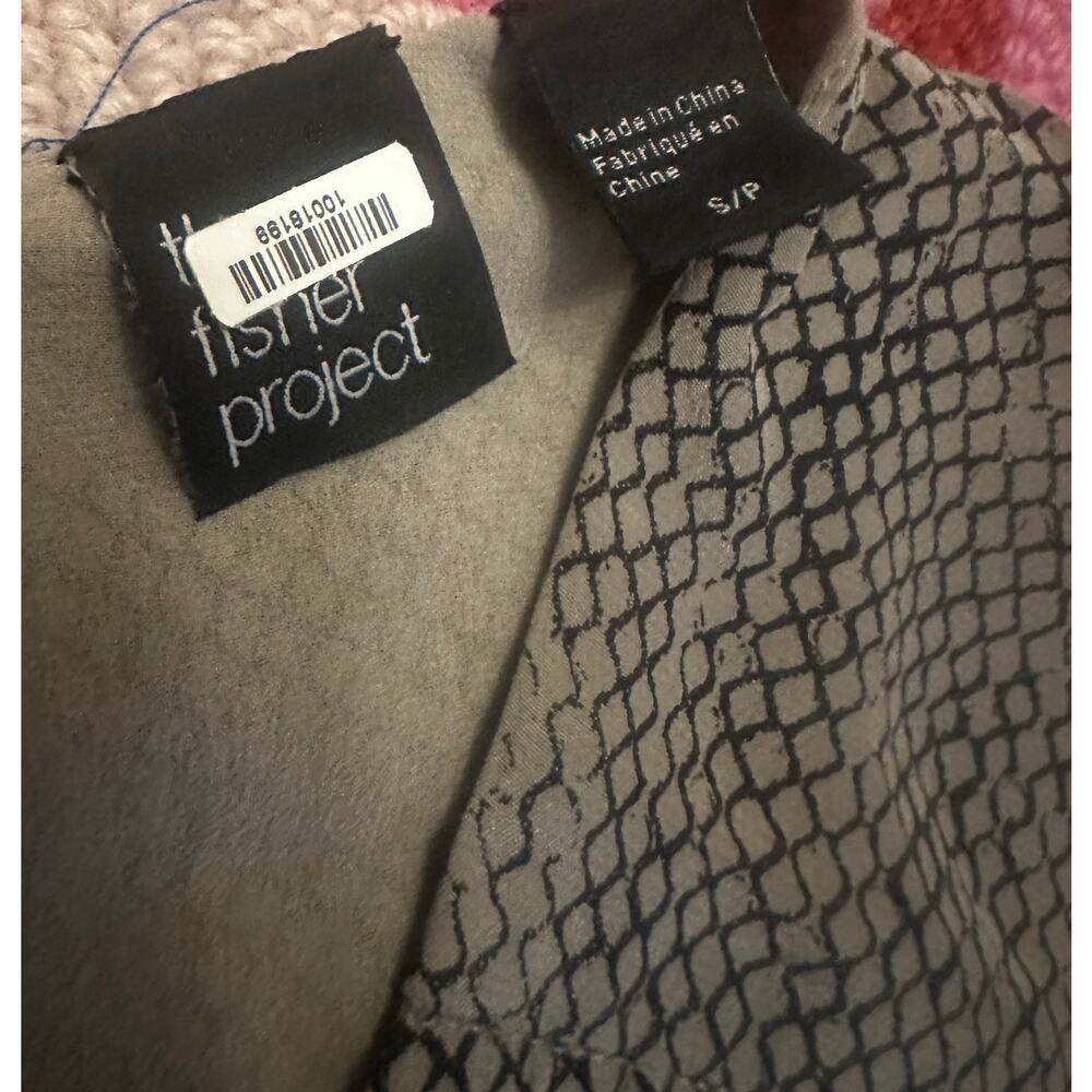 Women S Eileen Fisher The Fisher Project Jumpsuit Silk Chain Printed Drawstring - Picture 5 of 5